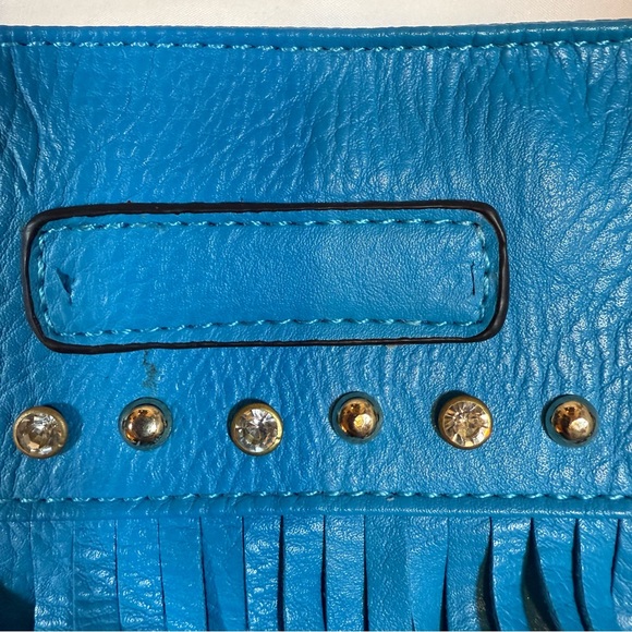 Boho Turquoise Fringe Crossbody Bag Studded Festival Western Coastal Cowgirl - Picture 5 of 9